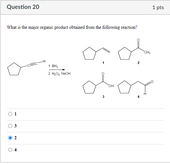 Solved Question 21 1 pts What is the major organic product | Chegg.com