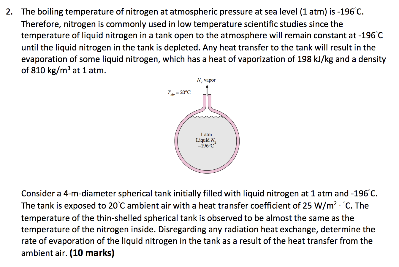 Solved 2. The boiling temperature of nitrogen at atmospheric