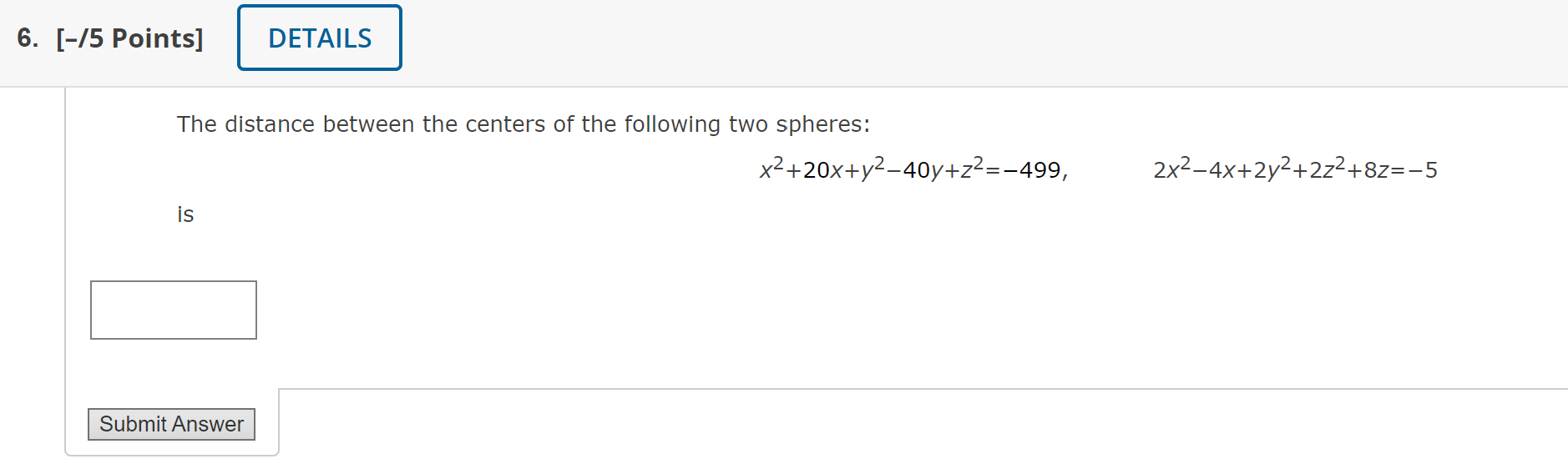 Solved The distance between the centers of the following two | Chegg.com