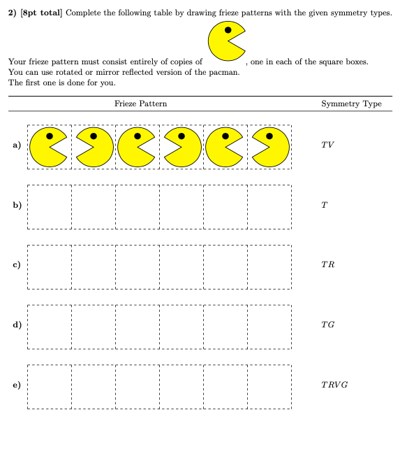 Solved 2) [8pt total] Complete the following table by | Chegg.com