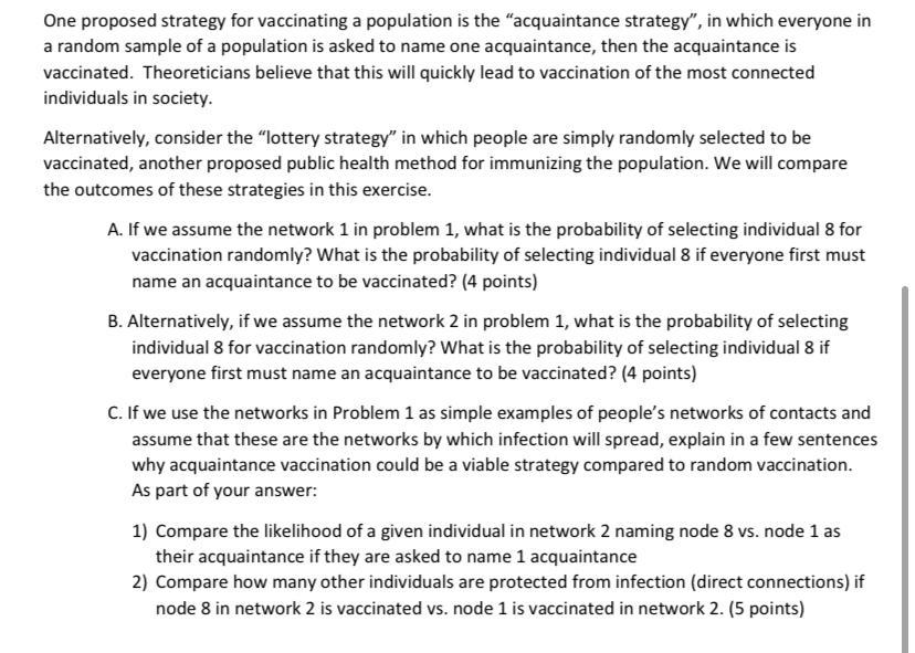 One Proposed Strategy For Vaccinating A Population Chegg Com