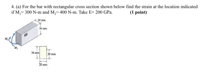 Solved 4. (a) For the bar with rectangular cross section | Chegg.com