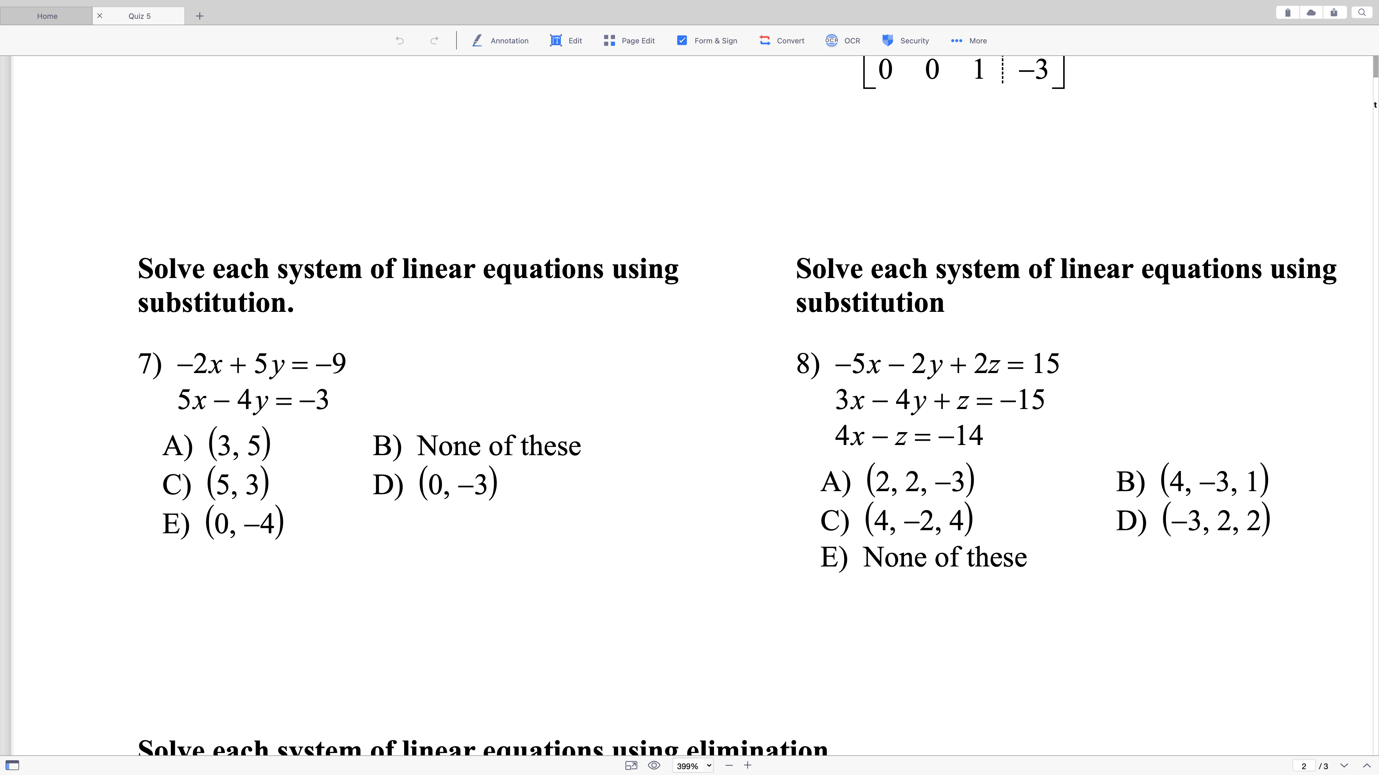 Solved Solve Each System Of Linear Equations Using Chegg Com