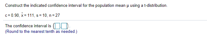 Solved Construct the indicated confidence interval for the | Chegg.com