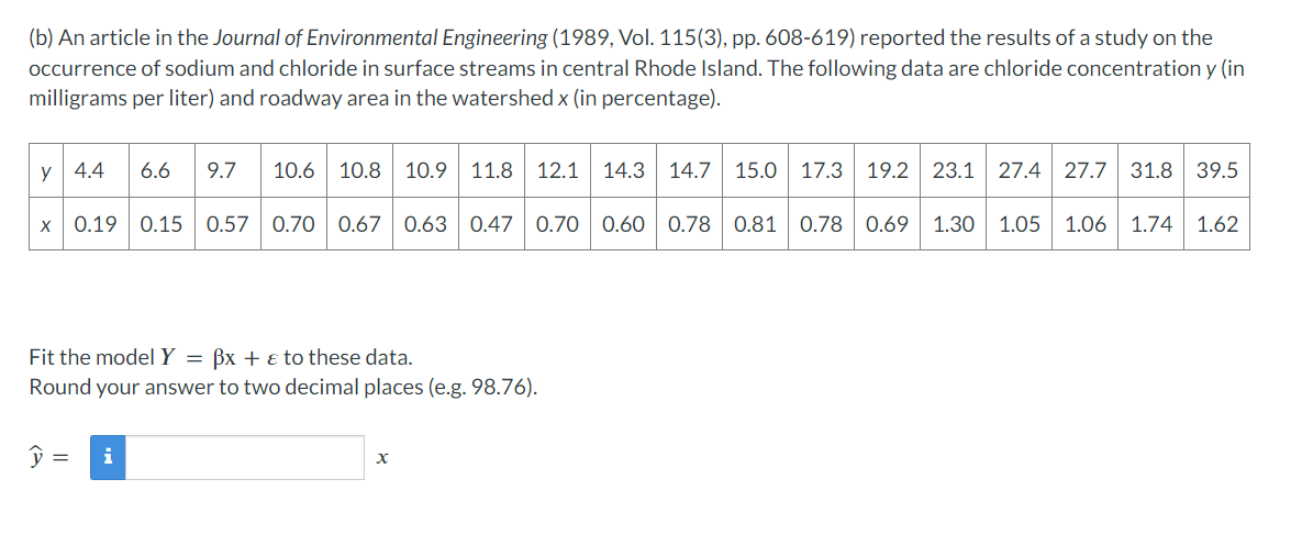 Solved Suppose that we wish to fit a regression model for | Chegg.com