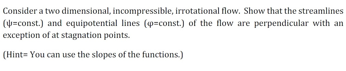 Solved Consider a two dimensional, incompressible, | Chegg.com