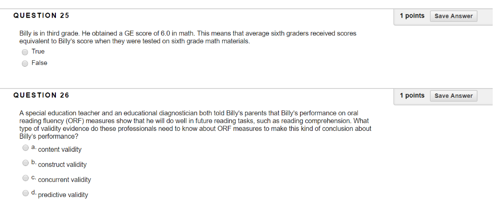 Solved QUESTION 25 1 points Save Answer Billy is in third | Chegg.com