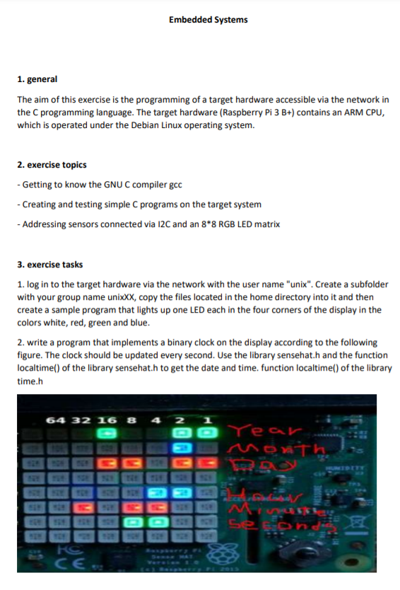 Solved Embedded Systems 1. general The aim of this exercise | Chegg.com