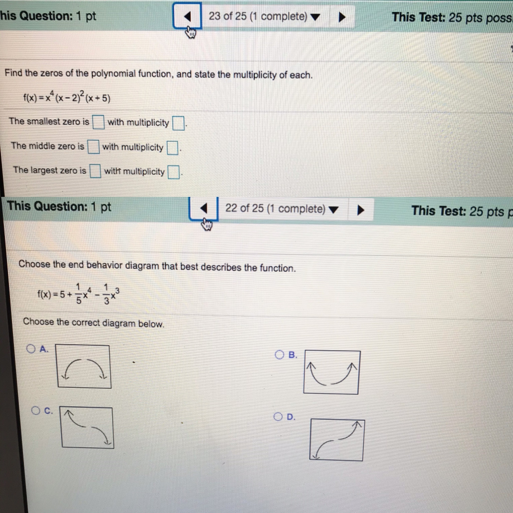 Solved His Question: 1 Pt 23 Of 25 (1 Complete) This Test: | Chegg.com