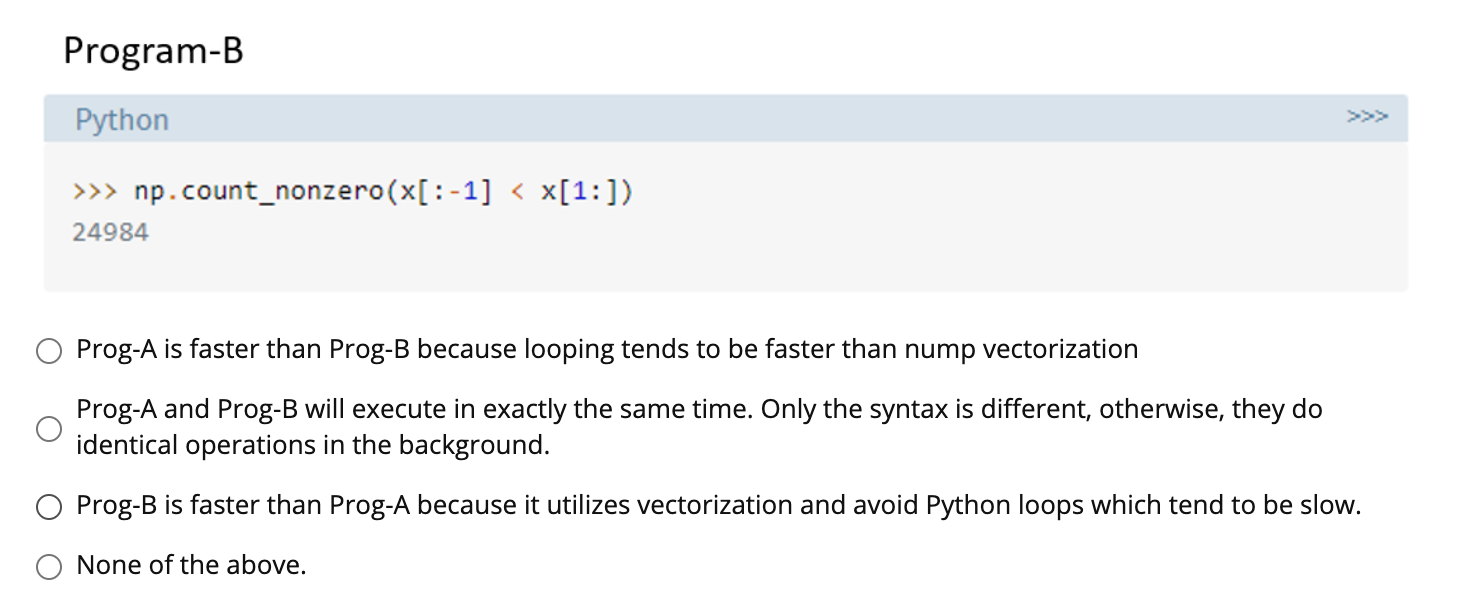 Solved QUESTION 4 Consider the two programs below and select | Chegg.com