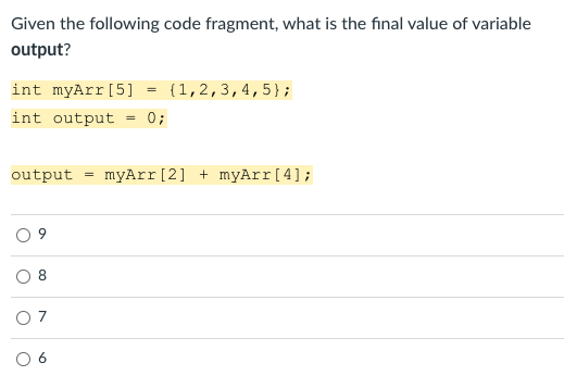 Solved Given the following code fragment, what is the final | Chegg.com