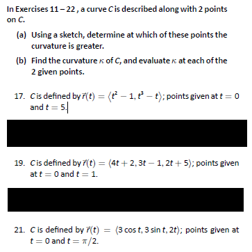 Solved In Exercises 11-22, a curve Cis described along with | Chegg.com