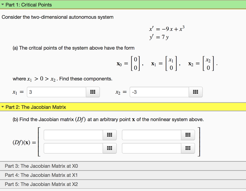Solved Part 1: Critical Points Consider the two-dimensional | Chegg.com