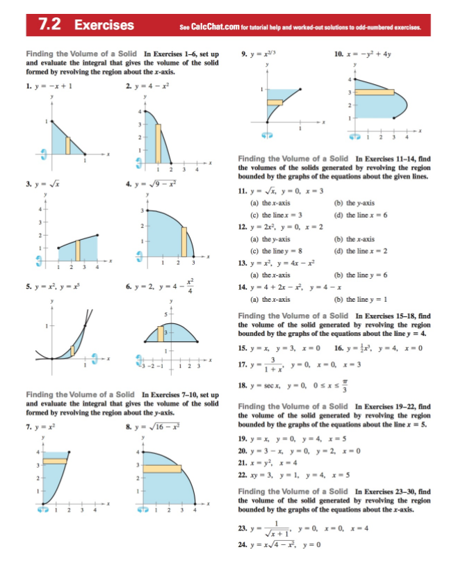 Solved 7.2 Exercises See CalcChat.com for tutorial help and | Chegg.com