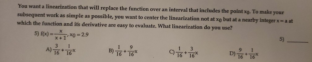 Solved You want a linearization that will replace the | Chegg.com