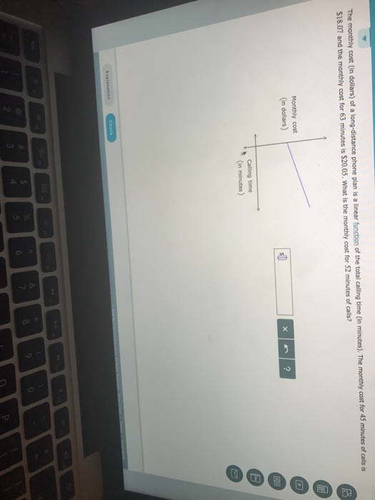 Solved The monthly cost (in dollars) of a long-distance | Chegg.com