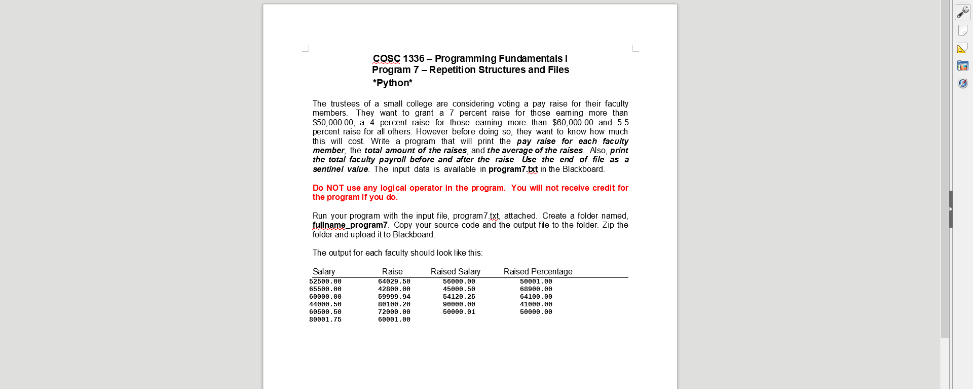 Solved L COSC 1336 - Programming Fundamentals Program 7 - | Chegg.com