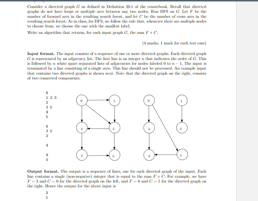 Solved Consider a directed graph G as defined in Definition | Chegg.com