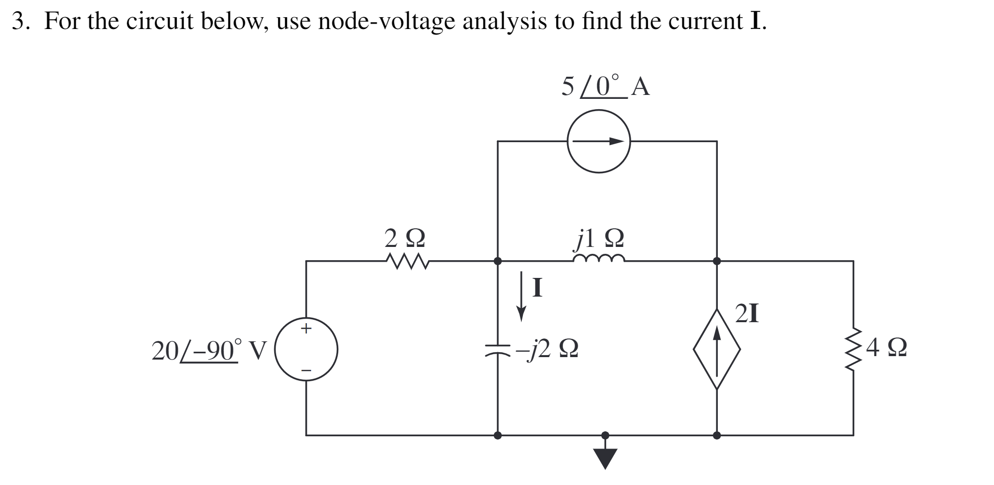 Solved 3. For the circuit below, use node-voltage analysis | Chegg.com