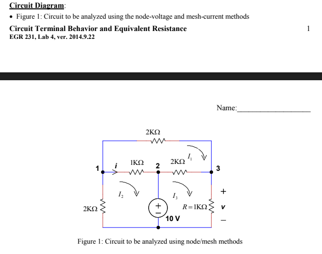 Solved Circuit Diagram: - Figure 1: Circuit To Be Analyzed | Chegg.com