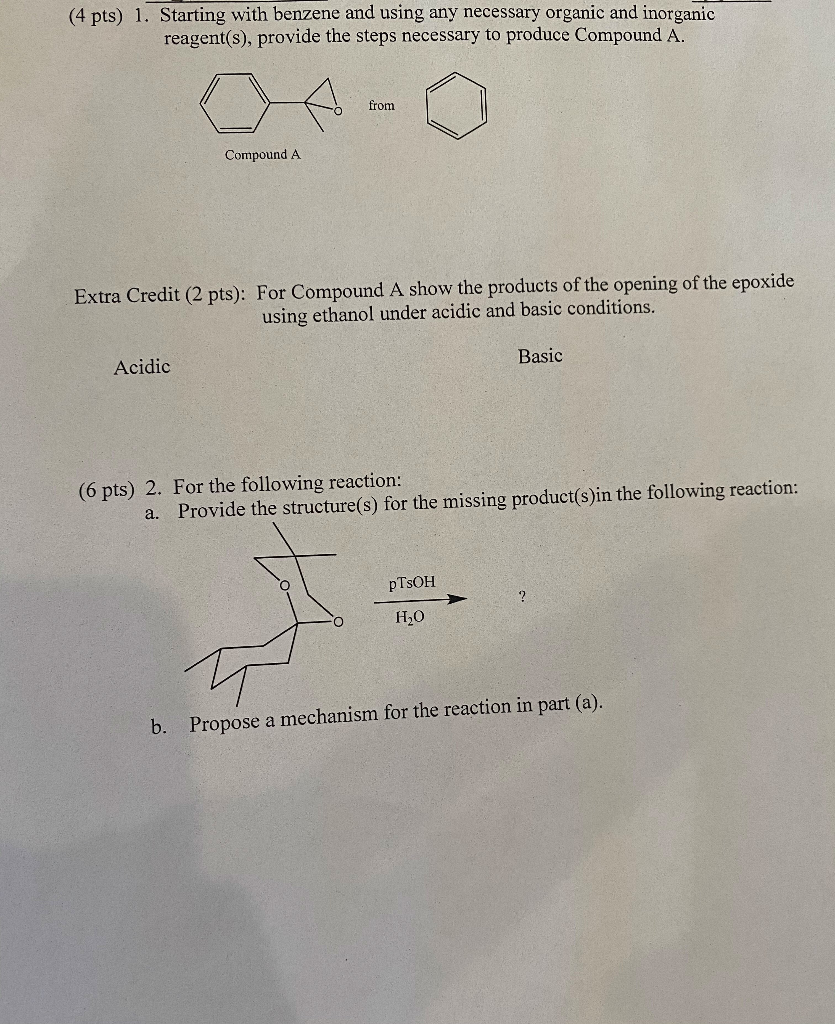 Solved 1. Starting With Benzene And Using Any | Chegg.com