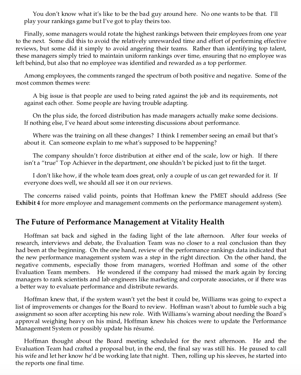 performance management at vitality health enterprises inc case study solution
