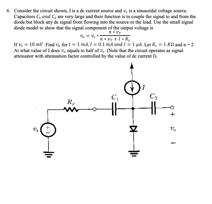 Solved Consider the circuit shown, I is a dc current source | Chegg.com