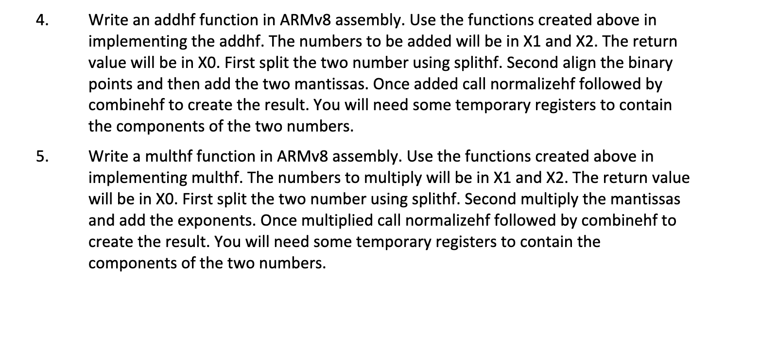 Solved Instructions: Write And Compile ARMv8 Assembly Module | Chegg.com