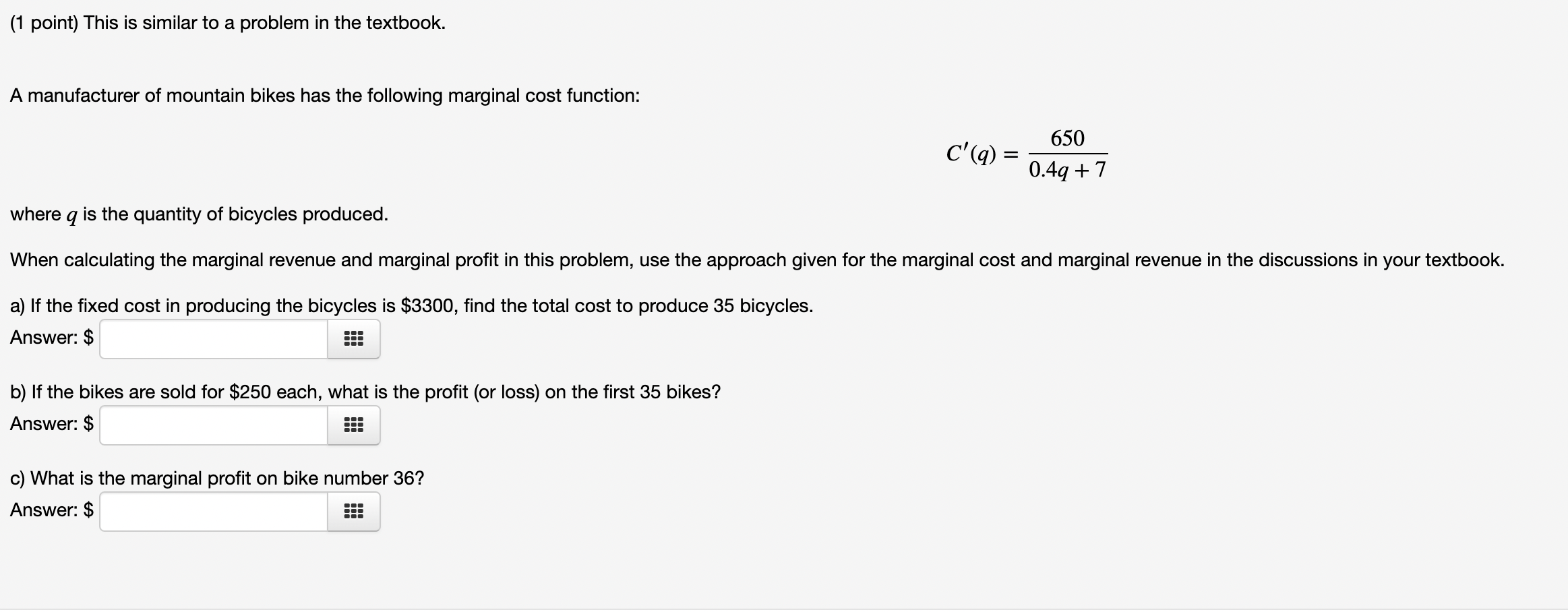 Solved ( 1 point) This is similar to a problem in the | Chegg.com