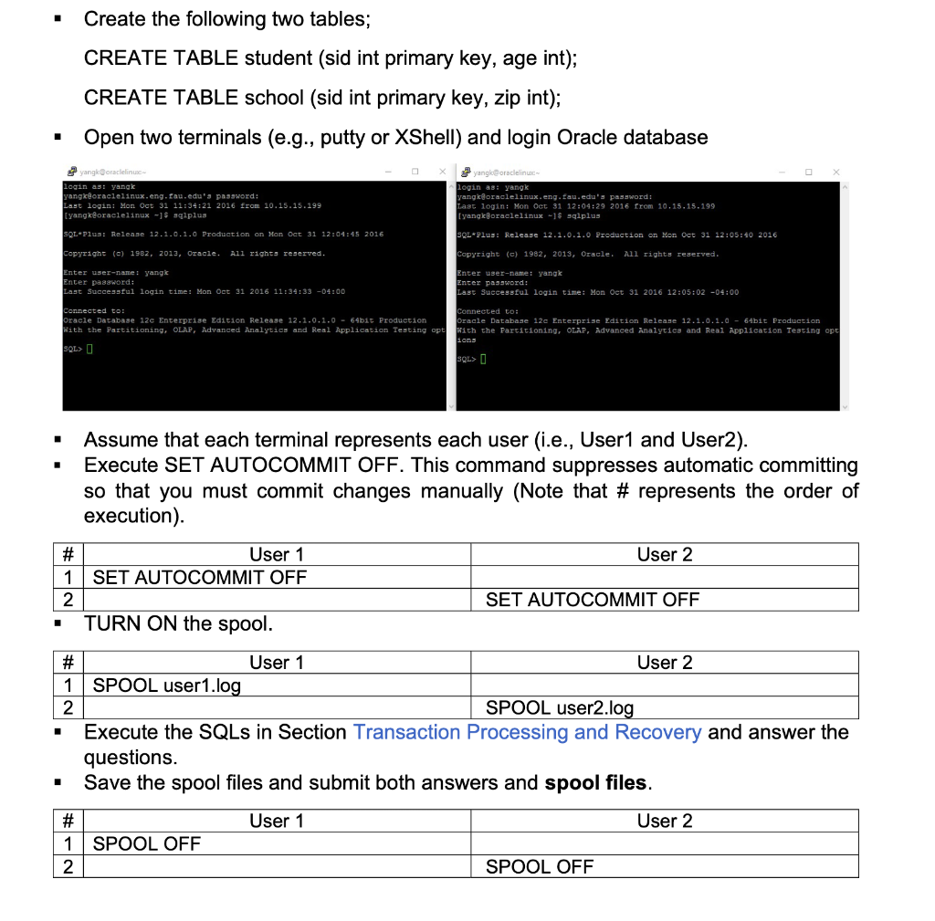 Solved . Create the following two tables; CREATE TABLE | Chegg.com