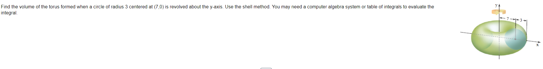 Solved Find the volume of the torus formed when a circle of | Chegg.com