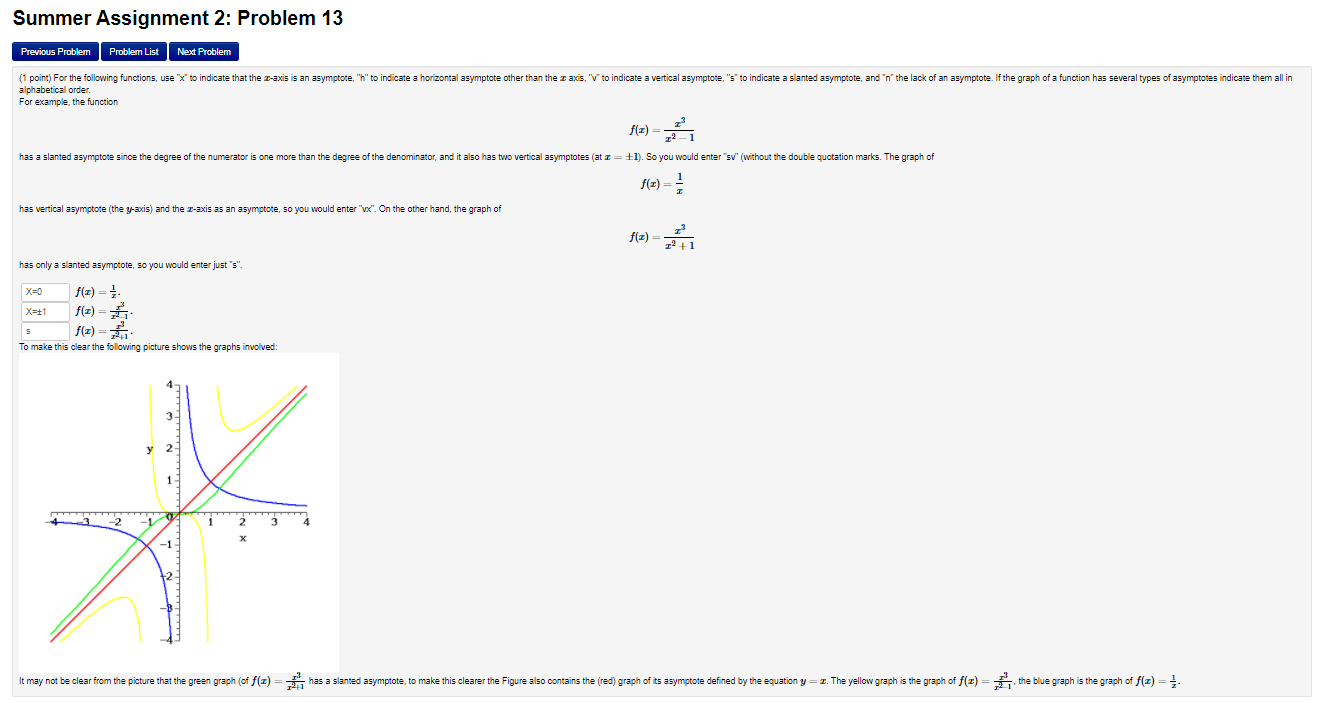 Solved Summer Assignment 2: Problem 13 Previous Problem | Chegg.com