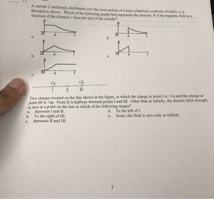Solved A current I, uniformly distributed over the cross