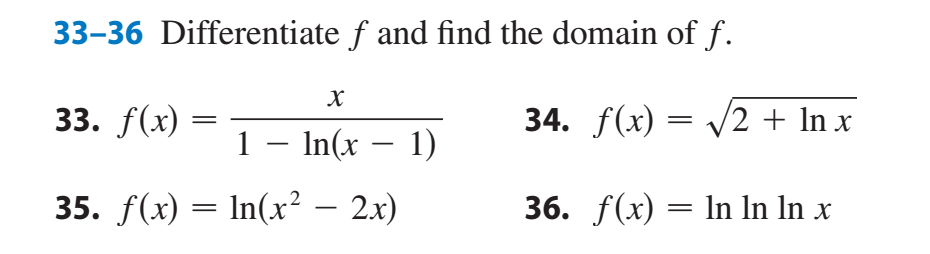 Solved 33-36 Differentiate f and find the domain of f. 33. | Chegg.com