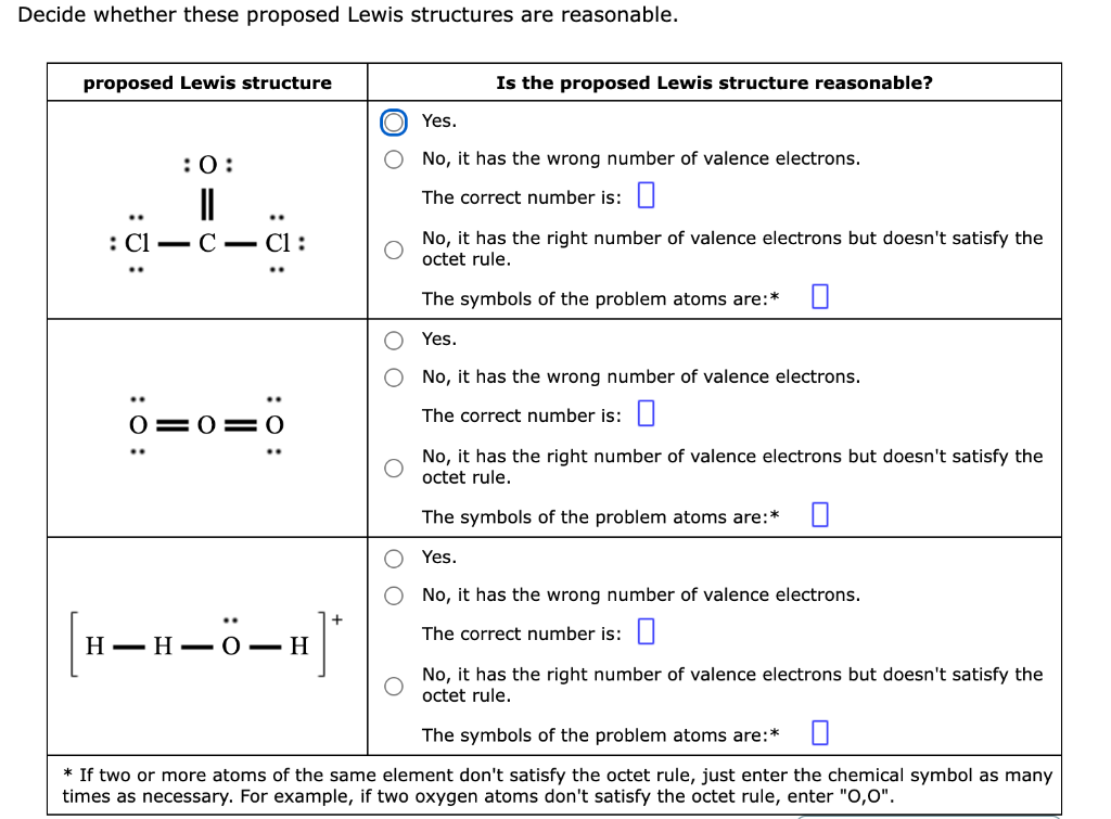 Solved Decide Whether These Proposed Lewis Structures Are | Chegg.com