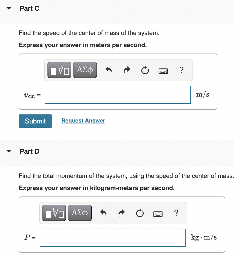 Solved Find the position of the center of mass of the system | Chegg.com