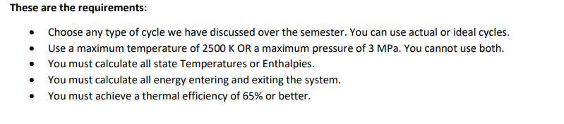 Solved These are the requirements:Choose any type of cycle | Chegg.com
