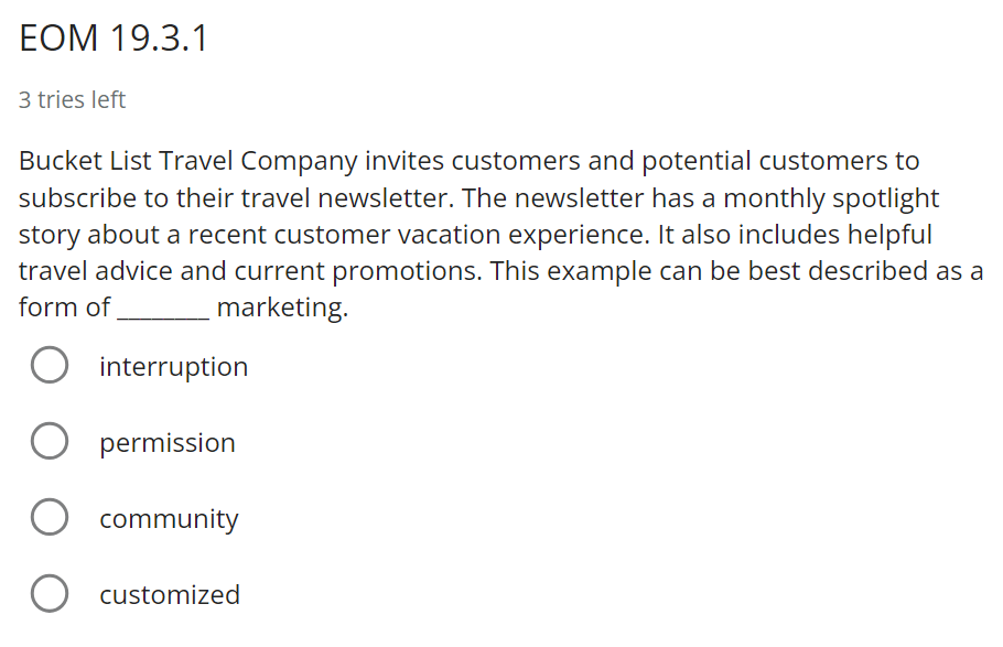 Solved Bucket List Travel Company invites customers and