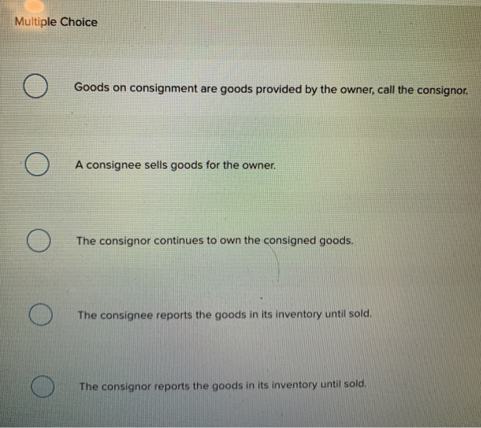 Solved All of the following statements related to goods on
