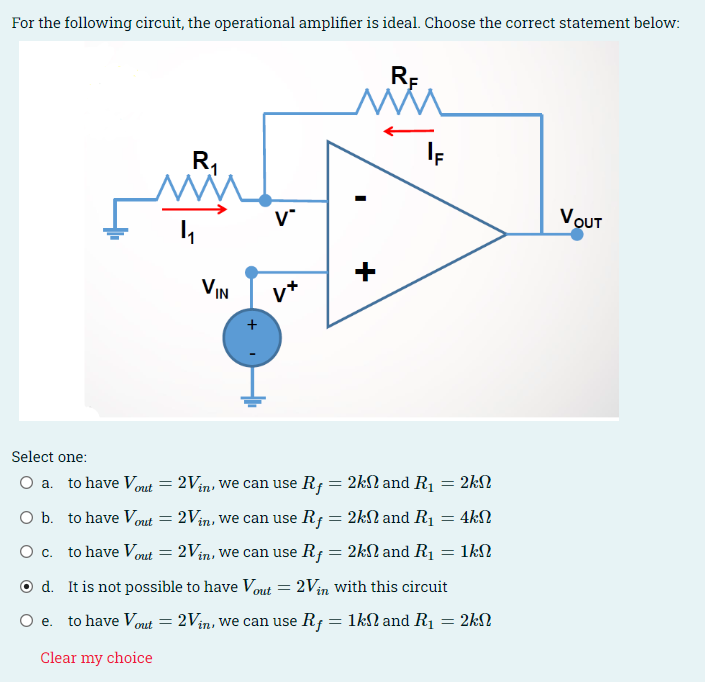 Solved For The Following Circuit, The Operational Amplifier | Chegg.com