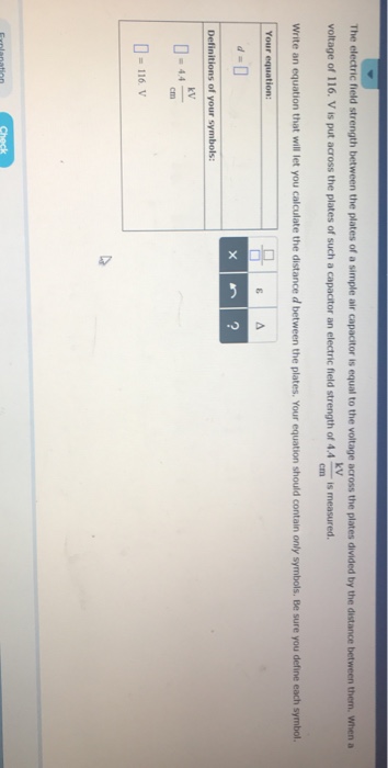 Solved The electric field strength between the plates of a | Chegg.com