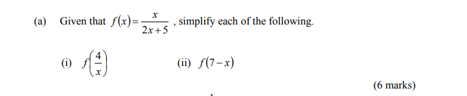 Solved х (a) Given That F(x)= 2x + 5 Simplify Each Of The 