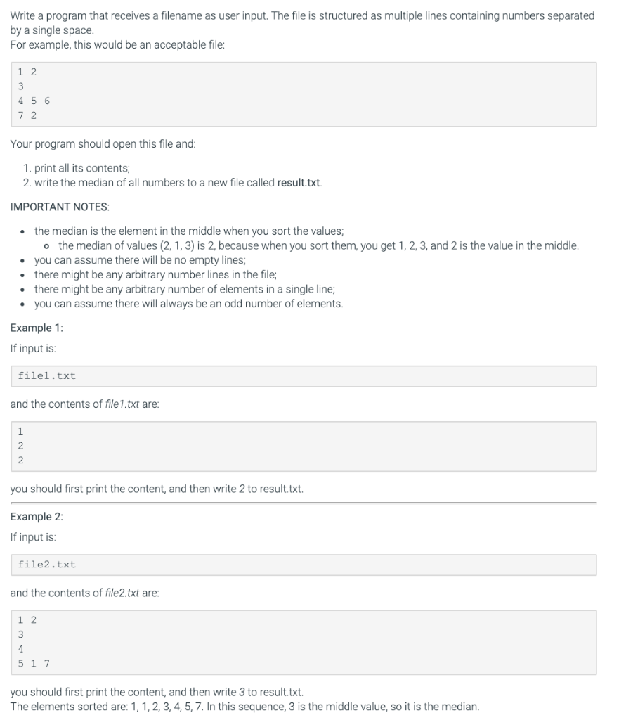 Solved Write a program that receives a filename as user | Chegg.com