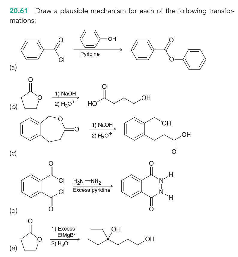 Solved 20.61 Draw a plausible mechanism for each of the | Chegg.com