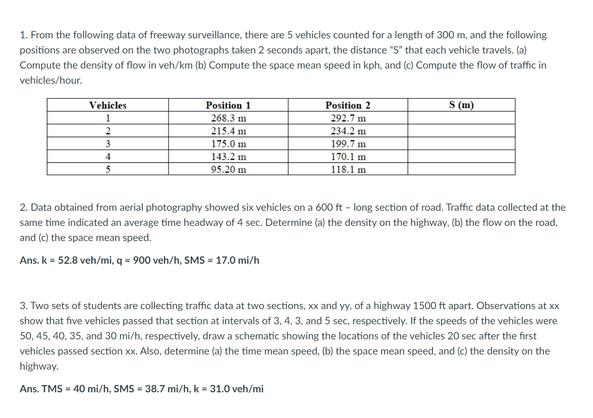 solved-1-from-the-following-data-of-freeway-surveillance-chegg