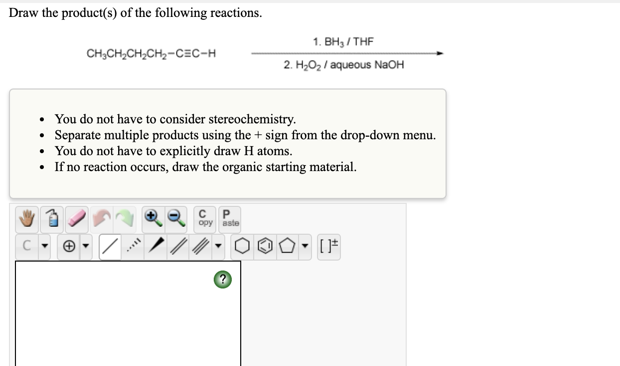 Solved Draw the product(s) of the following reactions. 1. | Chegg.com