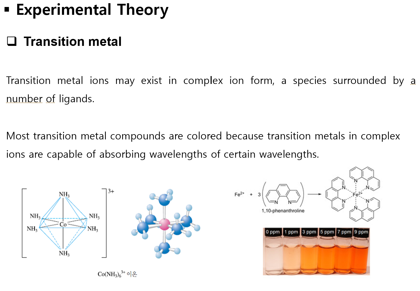 qualitative analysis transition metal experiment