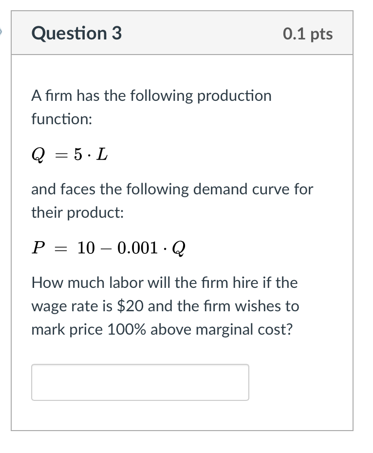 Solved Question 3 0.1 pts A firm has the following | Chegg.com