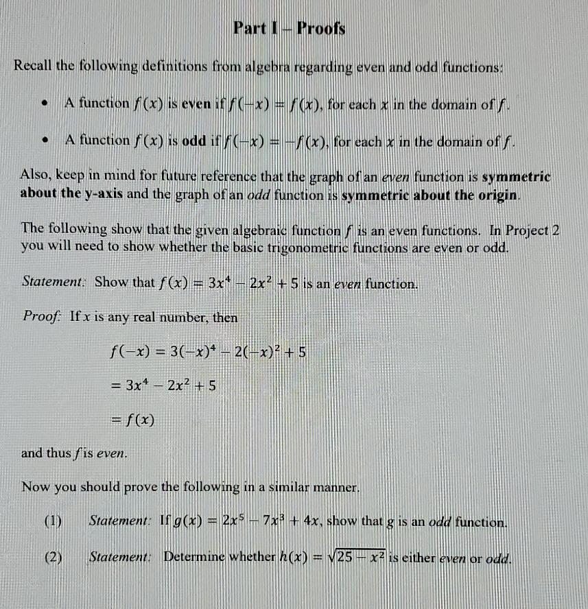 Solved Recall The Following Definitions From Algebra 6711