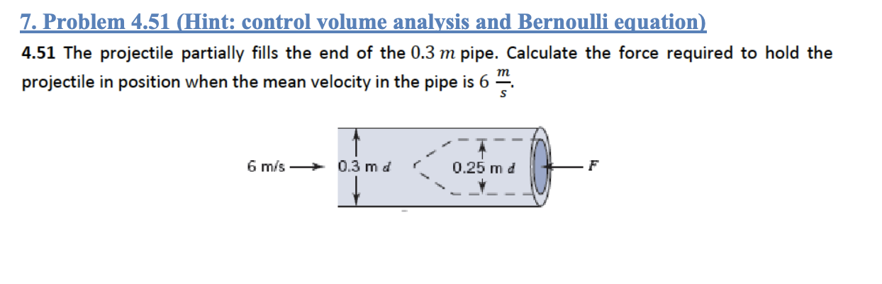 Solved 4.51 The projectile partially fills the end of the | Chegg.com